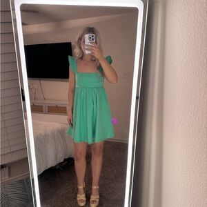 Green mini dress